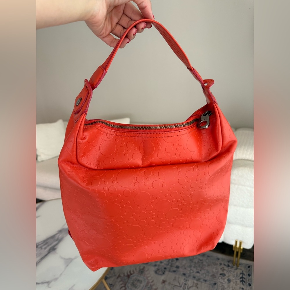 Rare Marc by Marc Jacobs Embossed Coral Leather Hobo Bag – High-Quality, Vintage